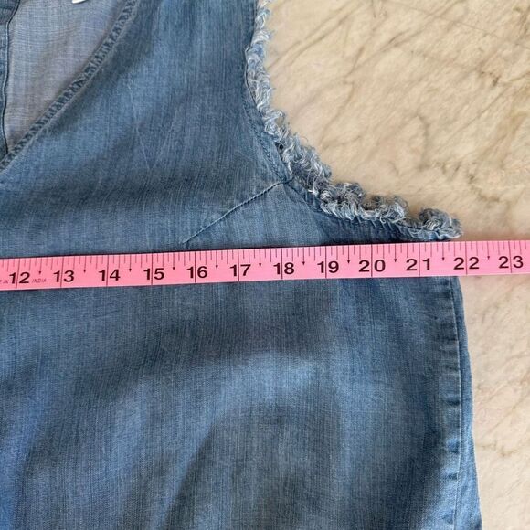 Thread & Supply Chambray romper medium Wash Casual Womens 1X - Picture 4 of 7